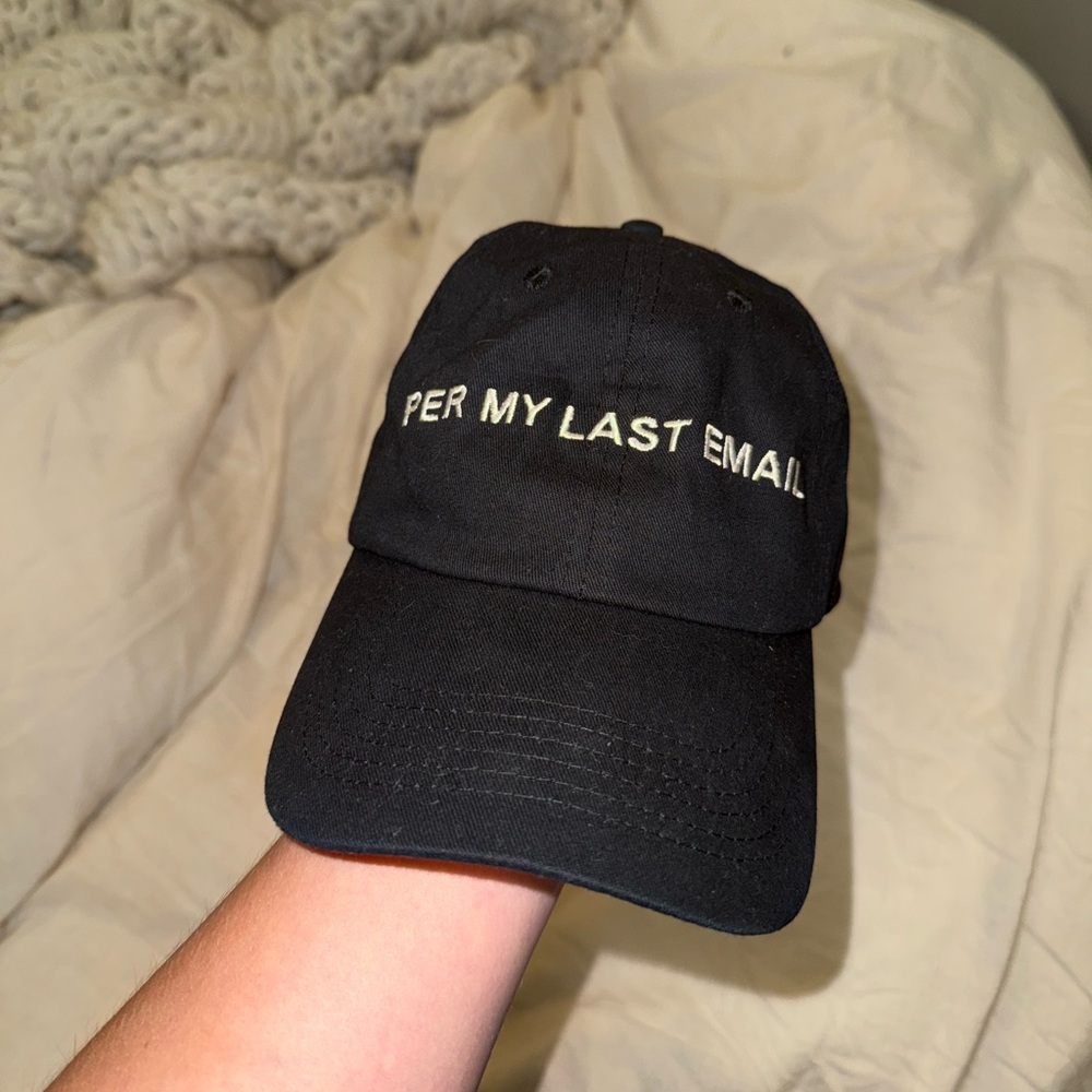 INTENTIONALLY BLANK “Per My Last Email” Dad Cap – Black/White – One Size